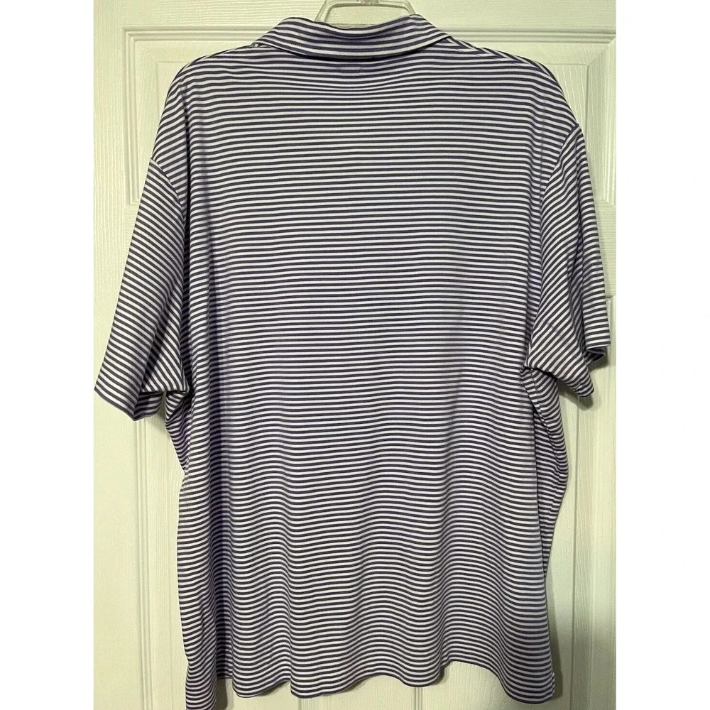 Polo Ralph Lauren Men's‎ Sze XXL Polo Shirt White/purple Striped Short Sleeve